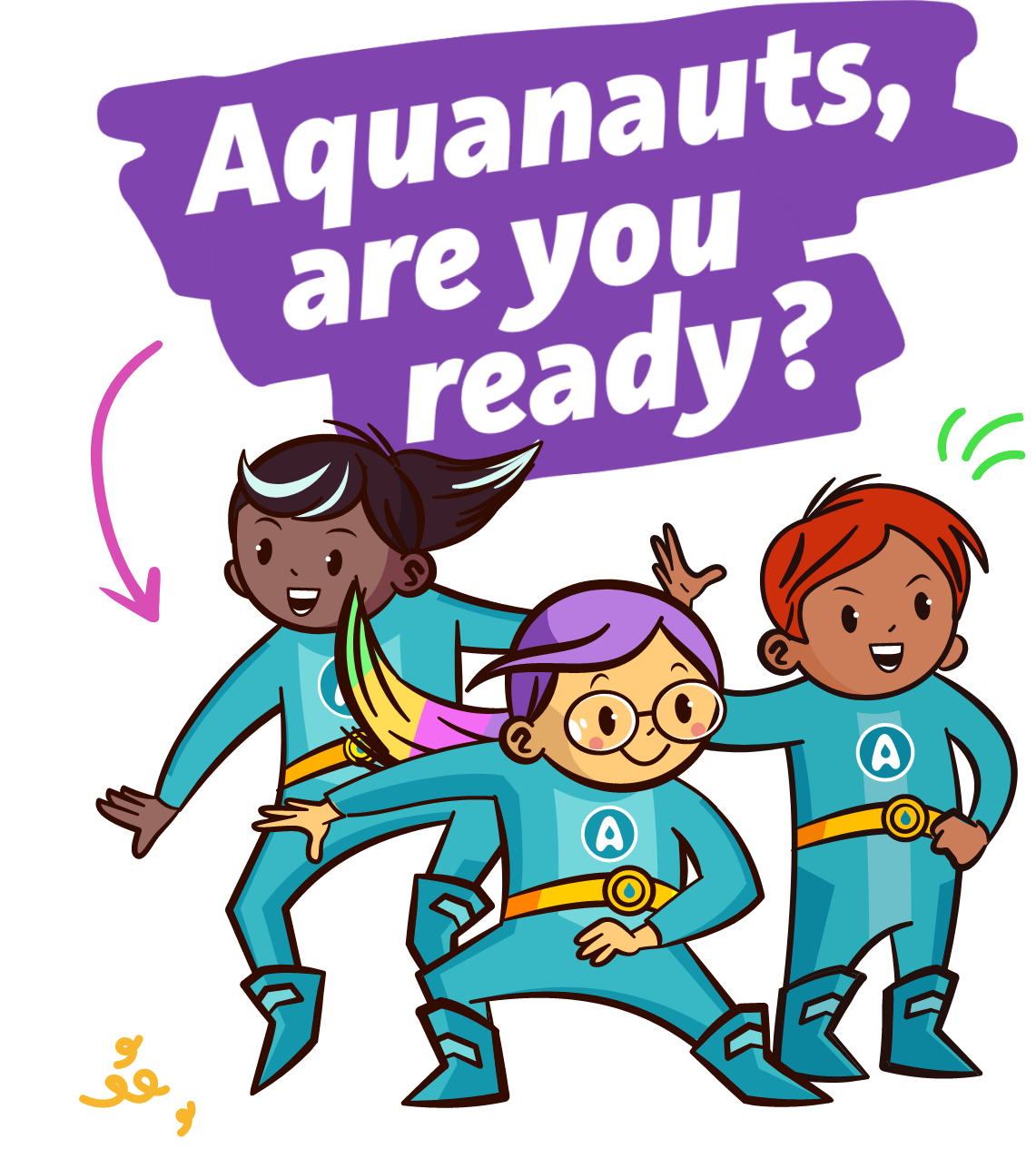 The Aquanauts in a group pose